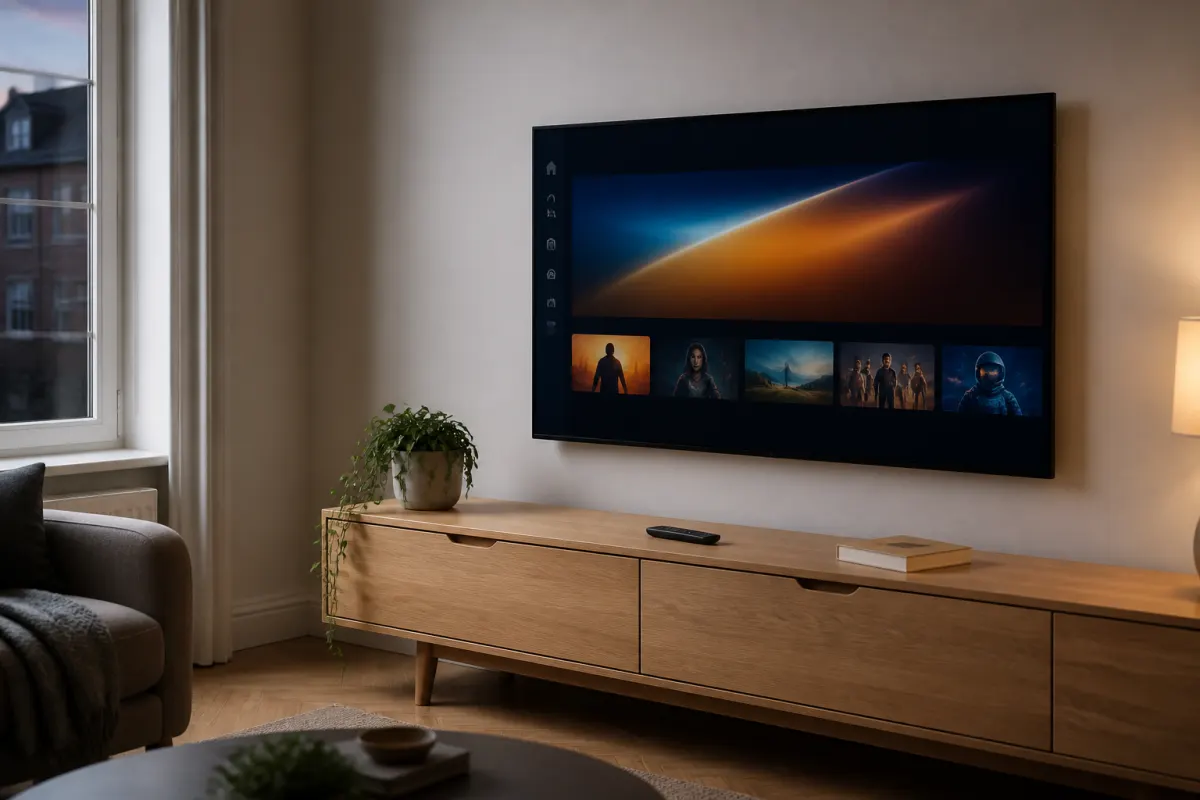 Living room TV ready for BLYXO IPTV setup